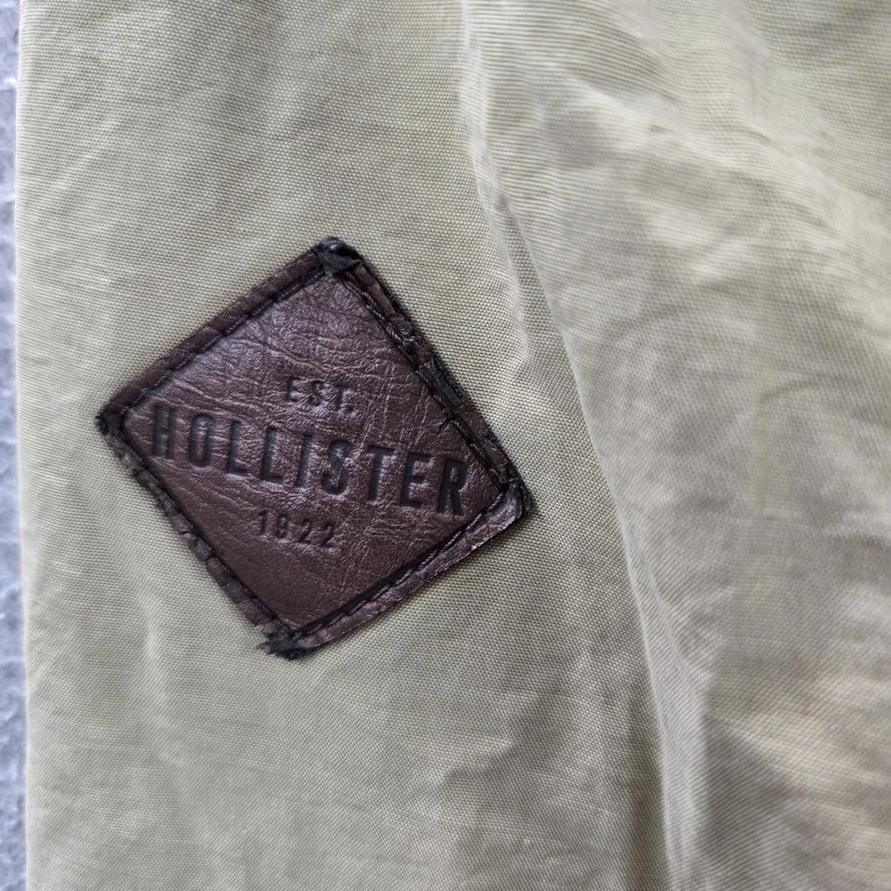 Hollister Men Jacket M Green Cotton Nylon Colorblock Utility READ